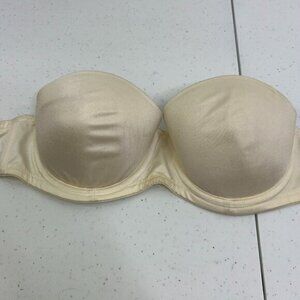 Very Sexy Victoria Secret Bra 34A‎ Strapless Beige Nude White Push Up Wire